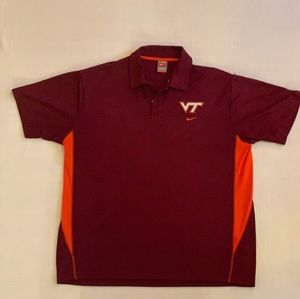 👽Nike virginia tech dry fit polo burgundy XXL